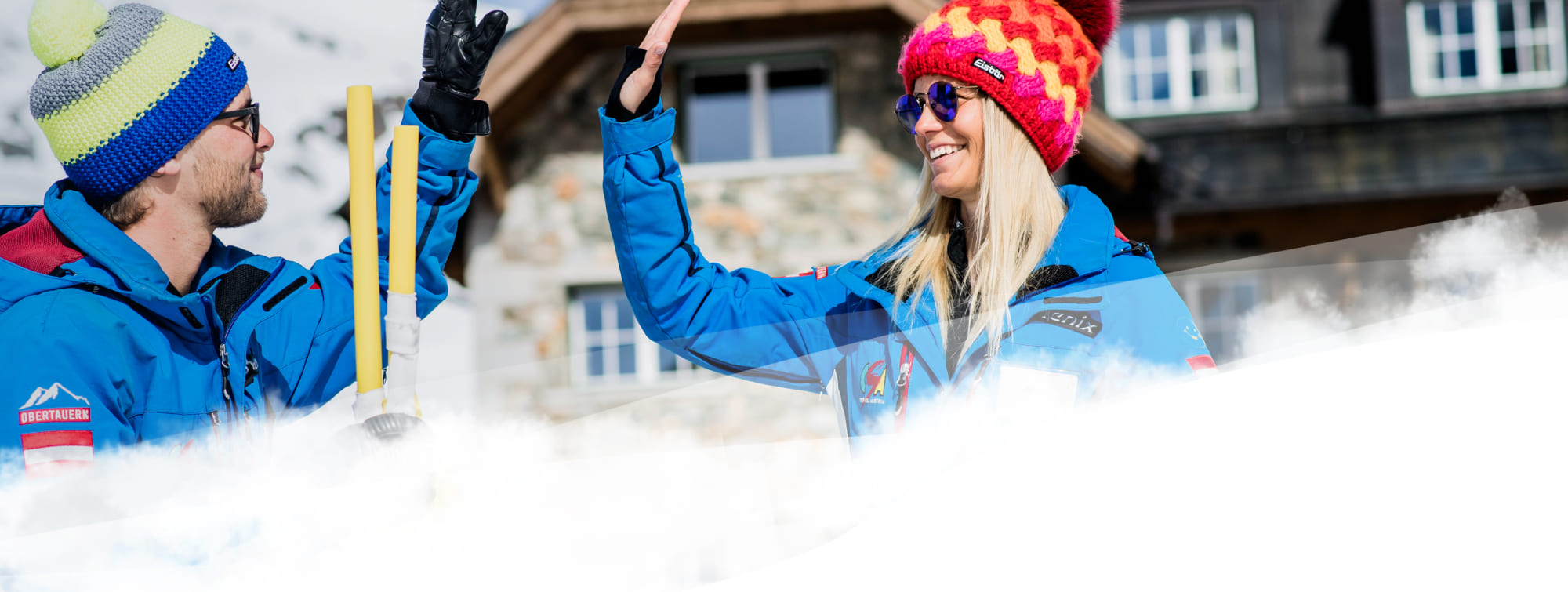 High five im Team der CSA Skischule Silvia Grillitsch
